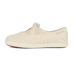 Superga 2442 Ballerina Lace Net Flower Crochet Beige Raw-Off White