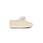 Superga 2442 Kids Ballerina Lace Net Flower Crochet Beige Raw-Off White