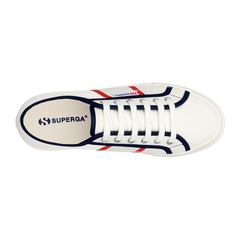 Superga 2740 Colourblocking White Avorio Blue Navy Red