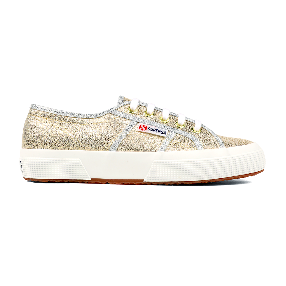 Superga 2750 Lamé Gold Grey Silver