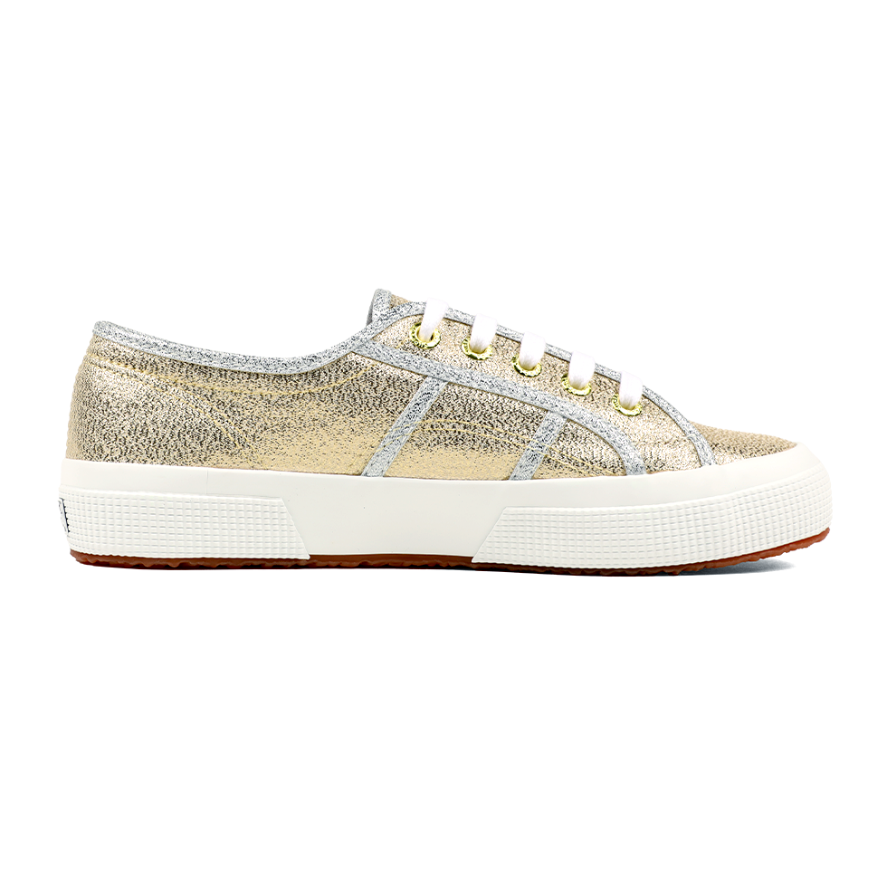 Superga 2750 Lamé Gold Grey Silver