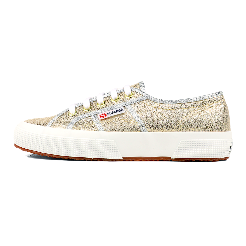 Superga 2750 Lamé Gold Grey Silver