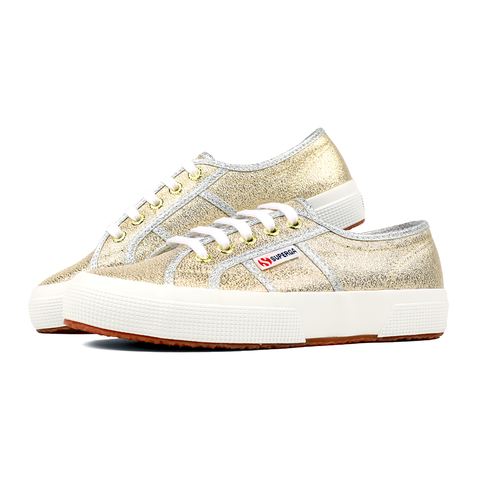 Superga 2750 Lamé Gold Grey Silver