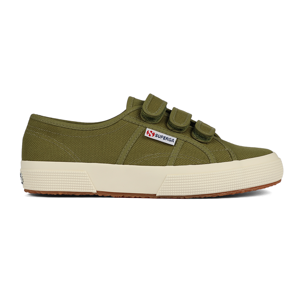 Superga Strap Green Military Off White