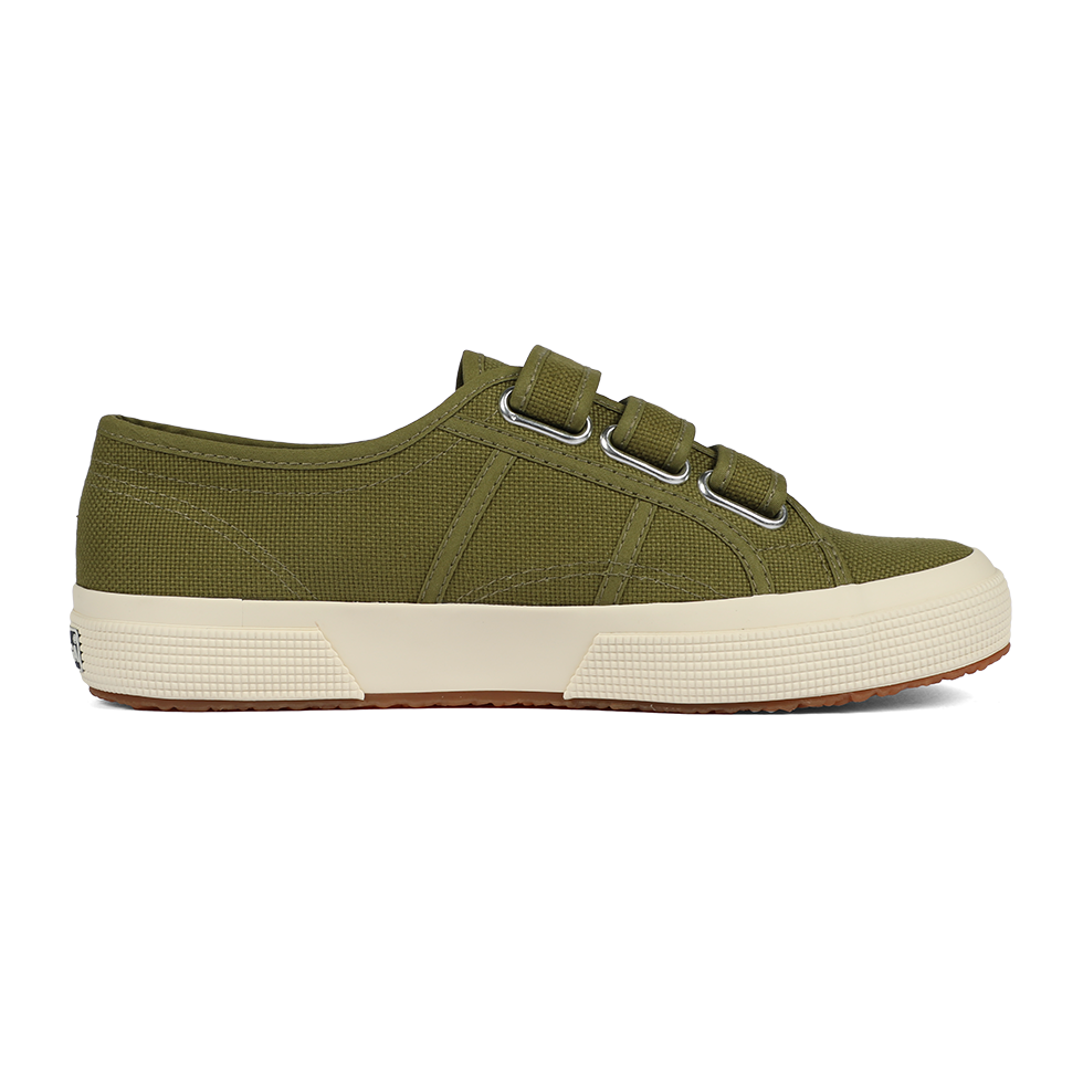 Superga Strap Green Military Off White