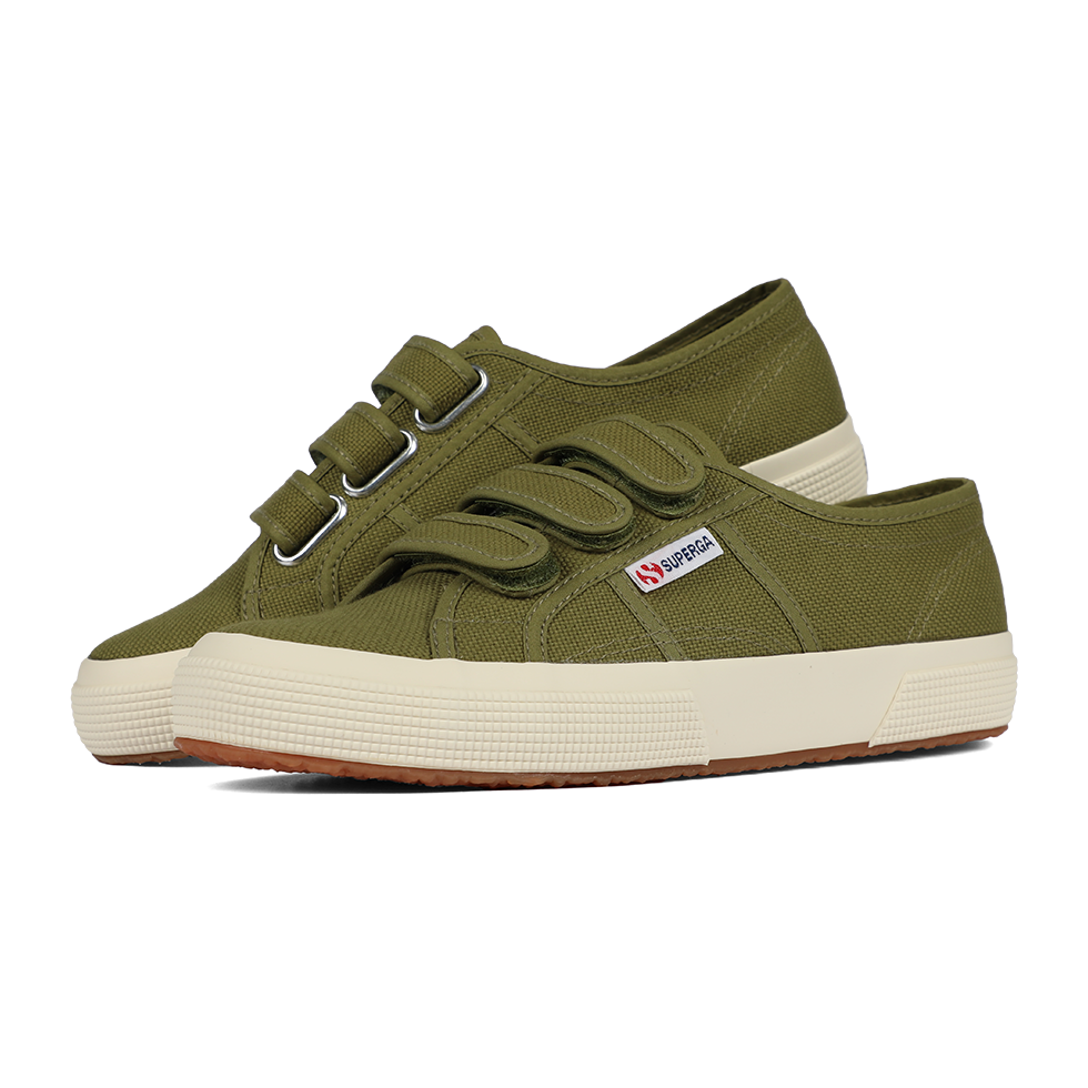 Superga Strap Green Military Off White