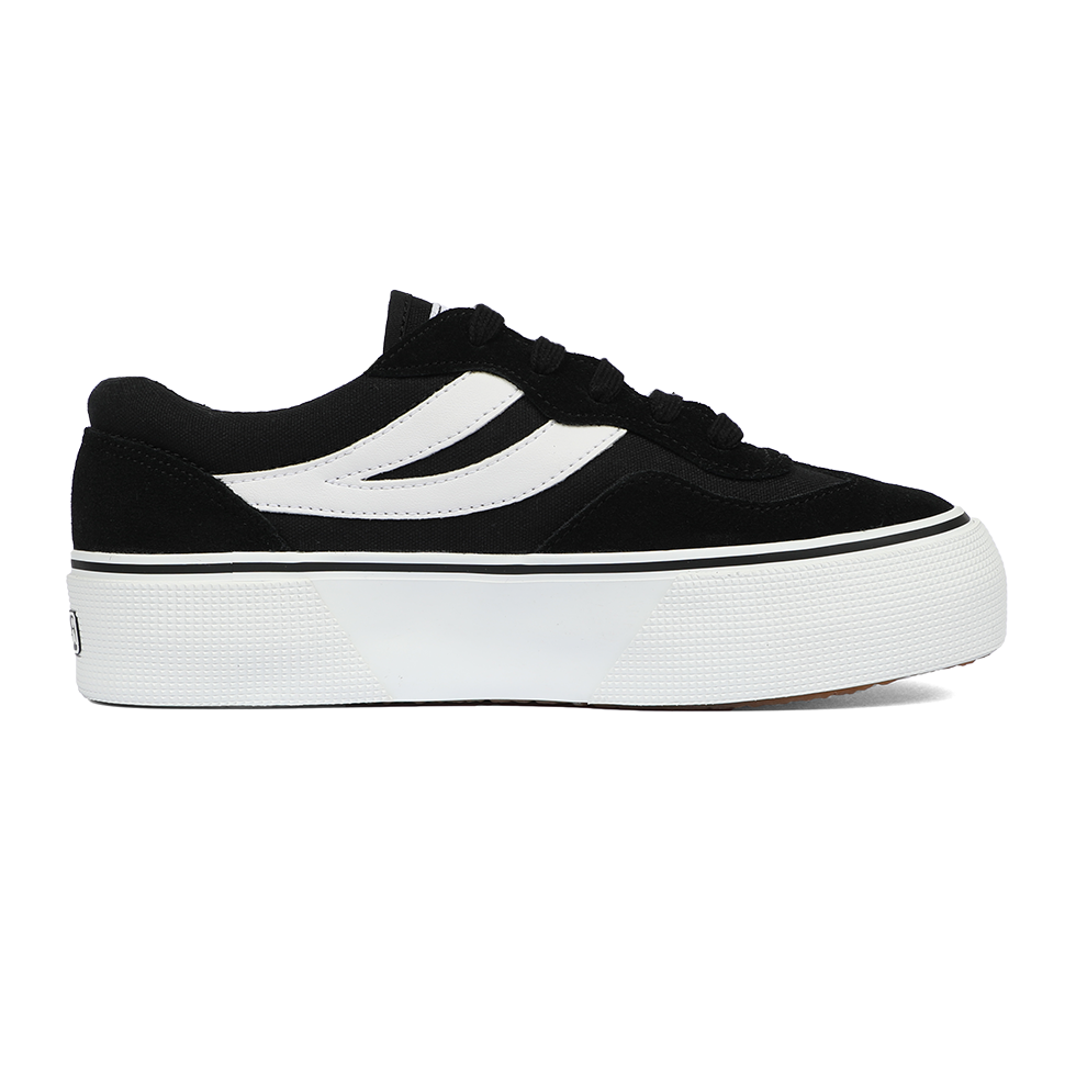 Superga 3041 Revolley Colorblock Platform Black White