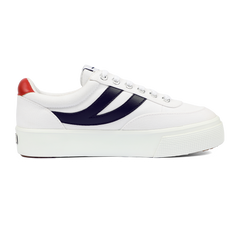 Superga 2740 Platform Blocks White Navy Red