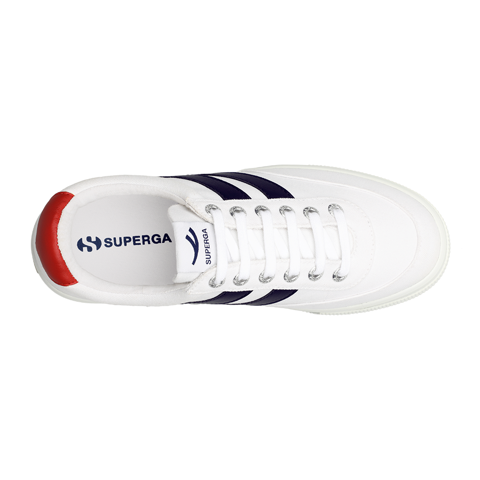 Superga 2740 Platform Blocks White Navy Red