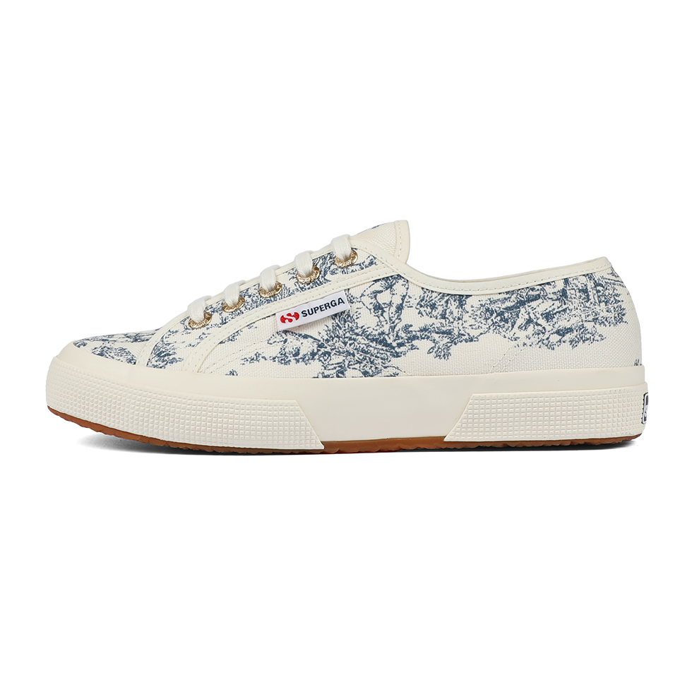 Superga 2161 Toile De Jouy Beige Natural Blue Navy