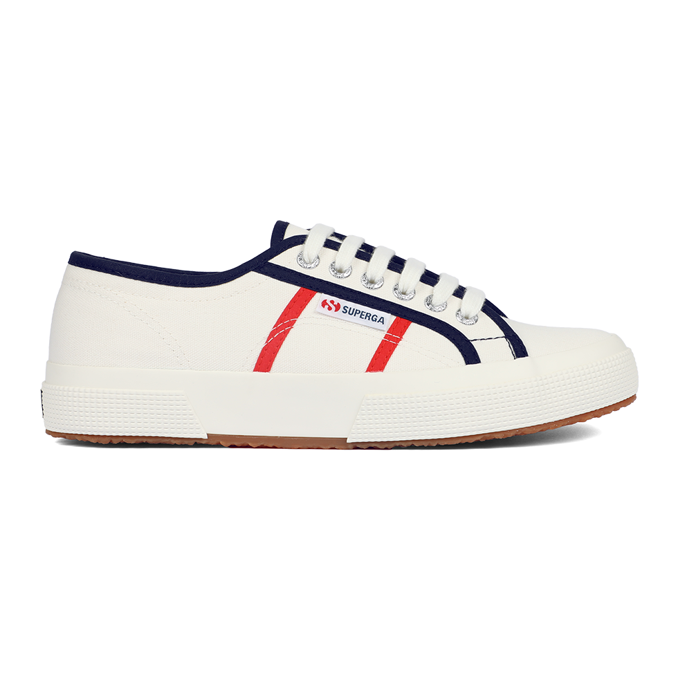 Superga 2750 Colourblocking White Avorio Navy Red