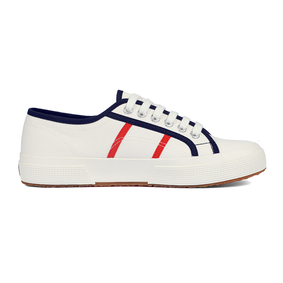 Superga 2750 Colourblocking White Avorio Navy Red