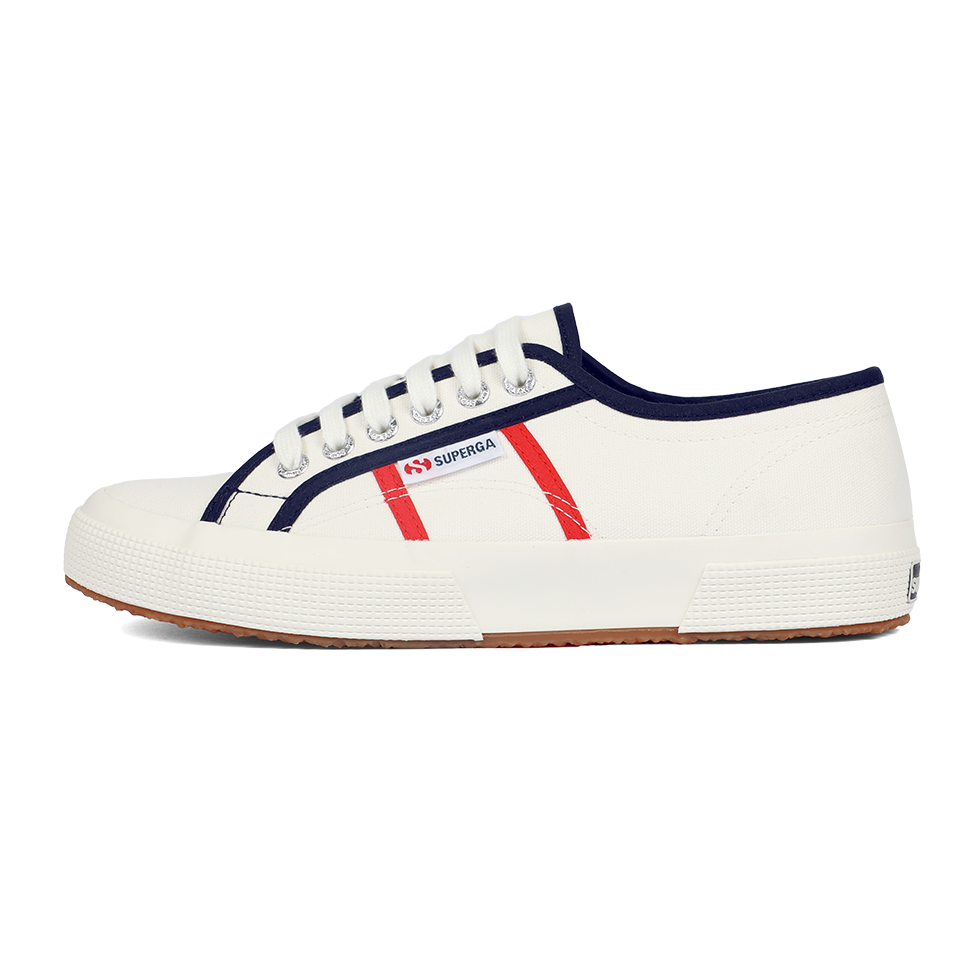 Superga 2750 Colourblocking White Avorio Navy Red