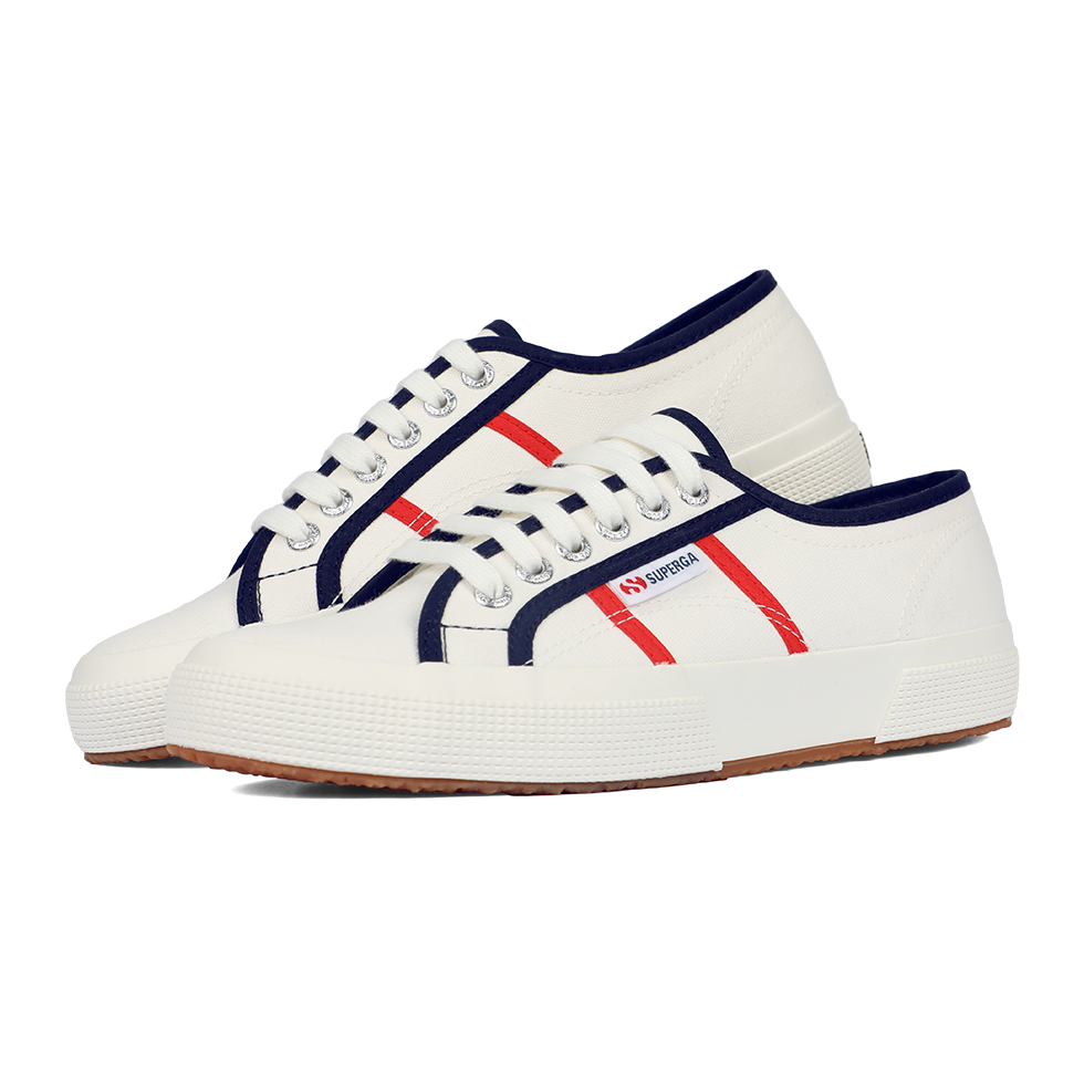 Superga 2750 Colourblocking White Avorio Navy Red