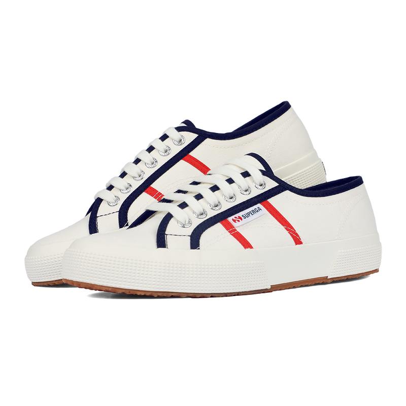 Superga 2750 Colourblocking White Avorio Navy Red