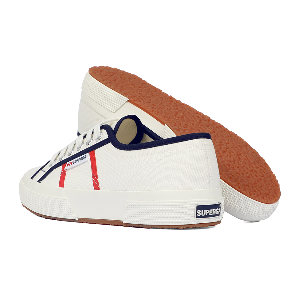 Superga 2750 Colourblocking White Avorio Navy Red