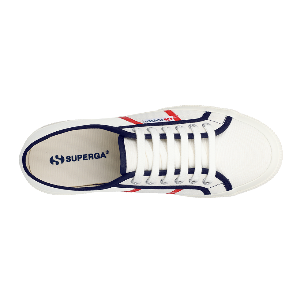 Superga 2750 Colourblocking White Avorio Navy Red