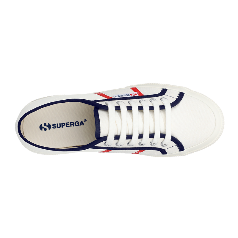 Superga 2750 Colourblocking White Avorio Navy Red