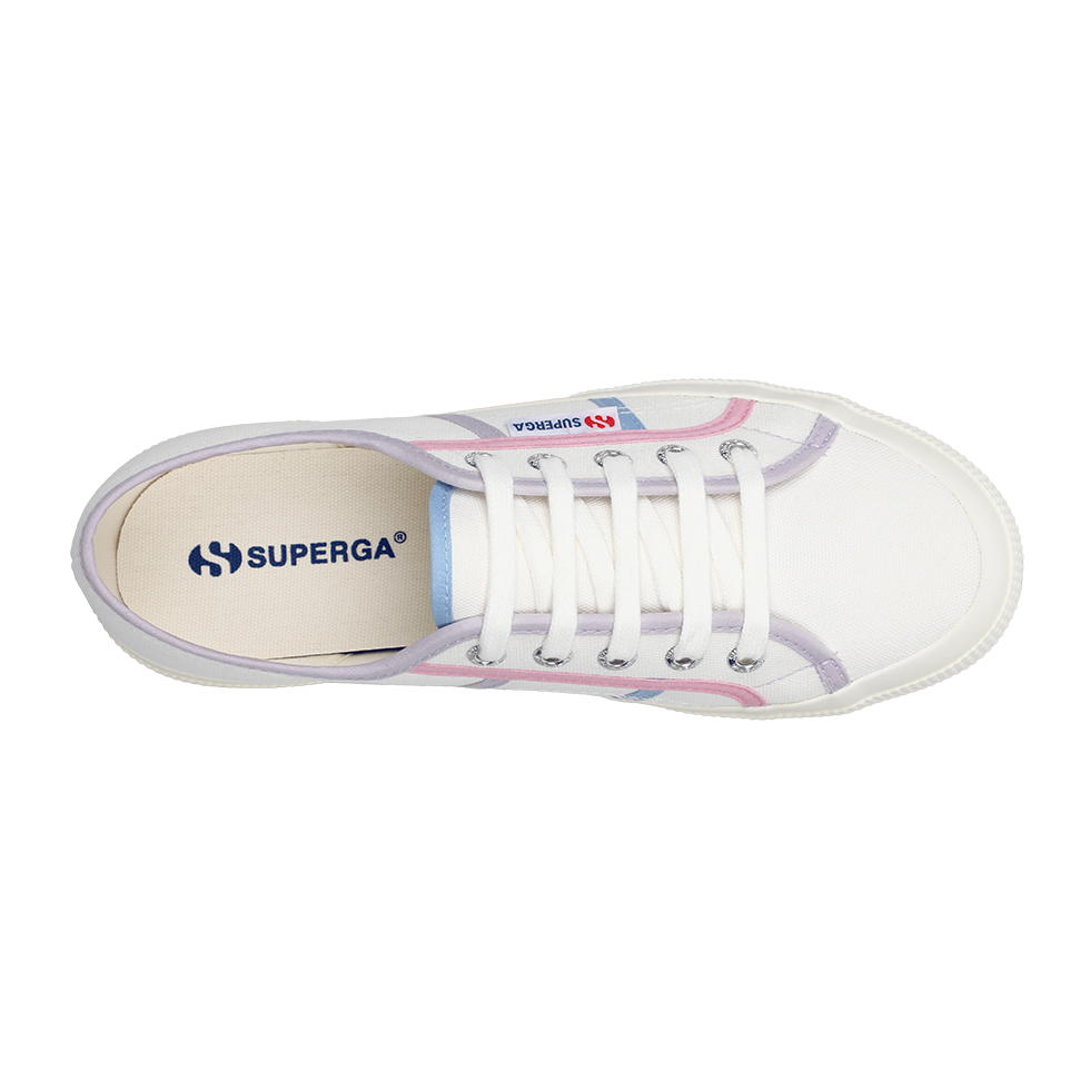 Superga 2750 Colourblocking White Avorio Pink Blue Light