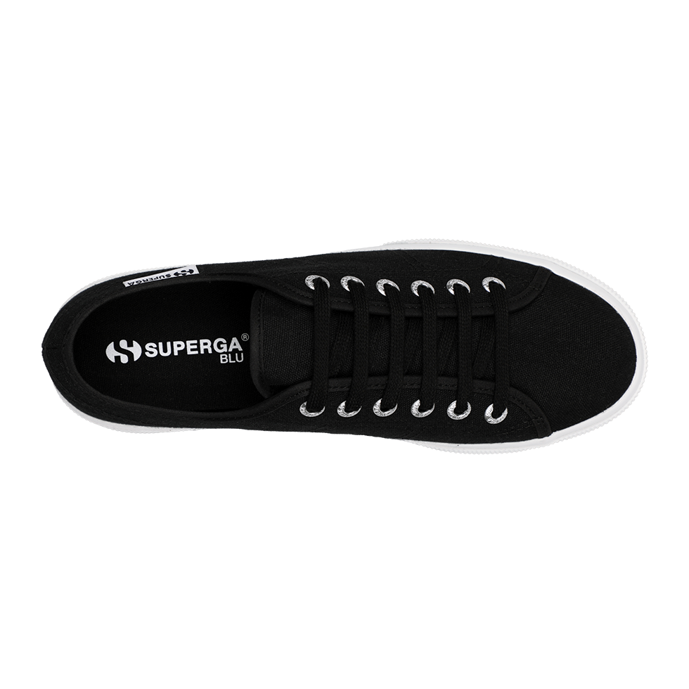 Superga 3790 Platform Leggera Black Full White