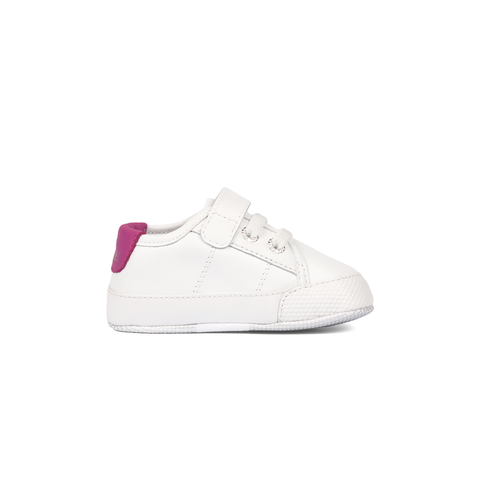 Superga 4006 Baby Heart Faux Leather White Neon Pink