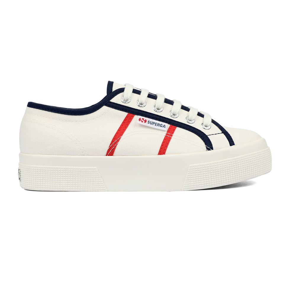 Superga 2740 Colour blocking White Avorio Blue Navy Red