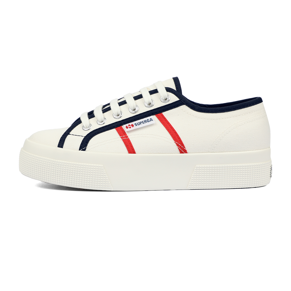 Superga 2740 Colour blocking White Avorio Blue Navy Red