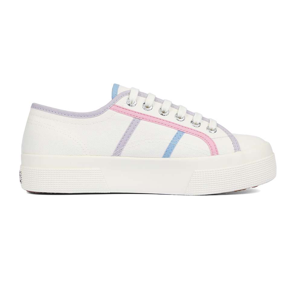 Superga 2740 Colourblocking White Avorio Pink Blue Light