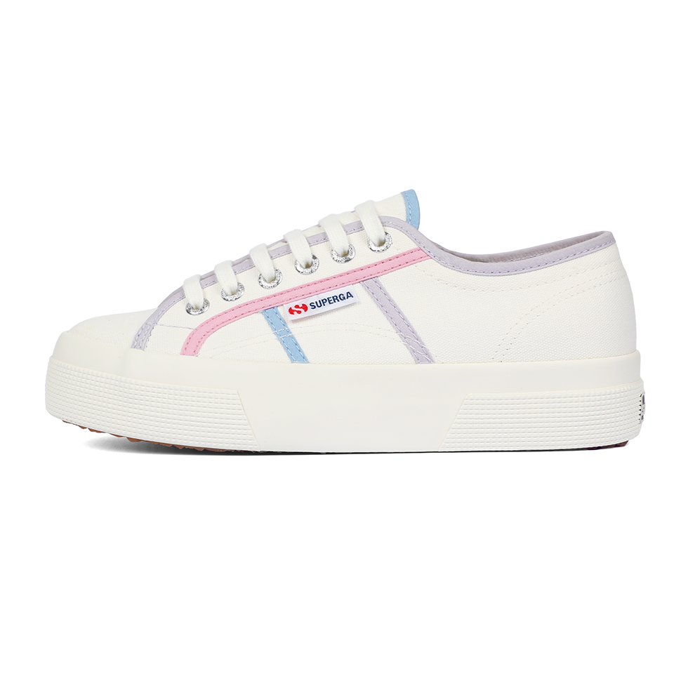 Superga 2740 Colourblocking White Avorio Pink Blue Light