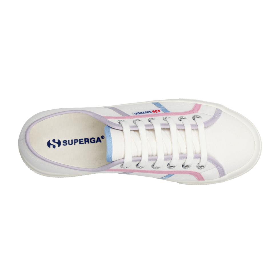 Superga 2740 Colourblocking White Avorio Pink Blue Light