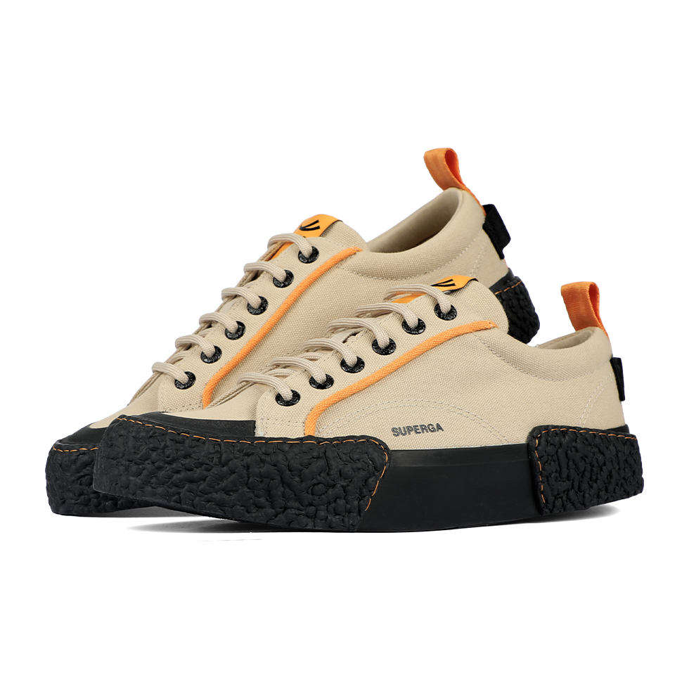 Superga 2660 Stripe Big Bumpers Tape Beige Light Orange Blazing Black