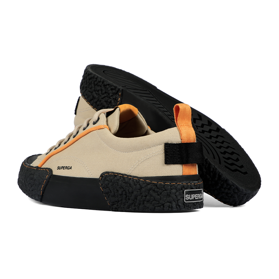 Superga 2660 Stripe Big Bumpers Tape Beige Light Orange Blazing Black