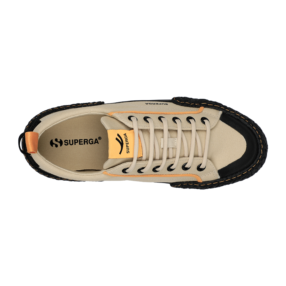 Superga 2660 Stripe Big Bumpers Tape Beige Light Orange Blazing Black