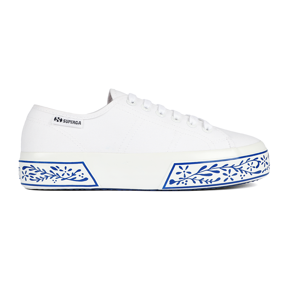Superga 3740 Platform Ceramic Print Leggera Blue Ceramic