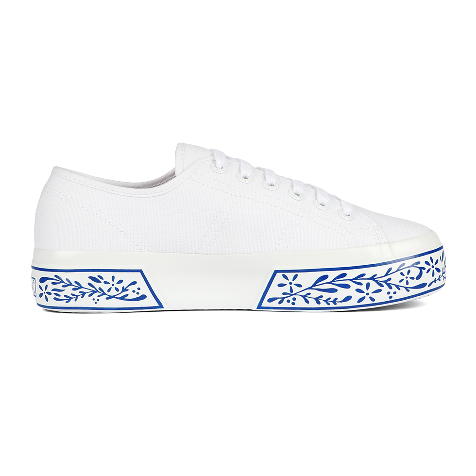 Superga 3740 Platform Ceramic Print Leggera Blue Ceramic