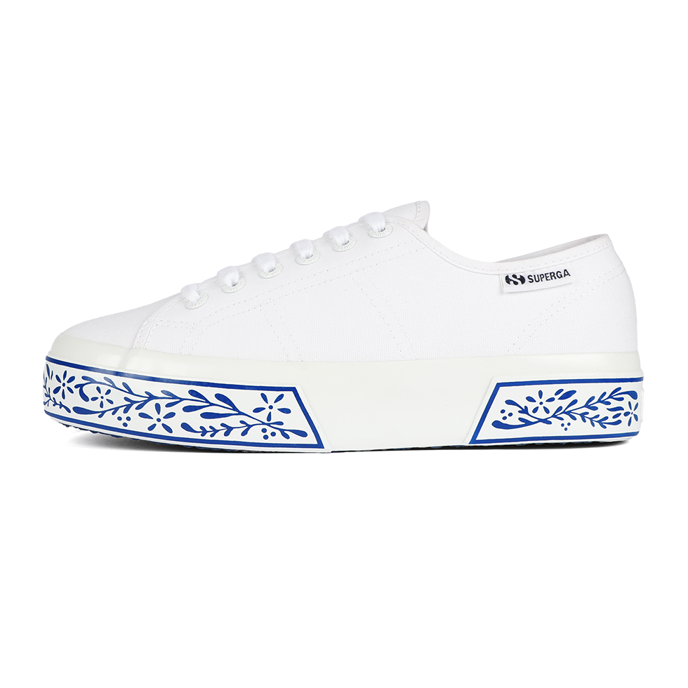 Superga 3740 Platform Ceramic Print Leggera Blue Ceramic
