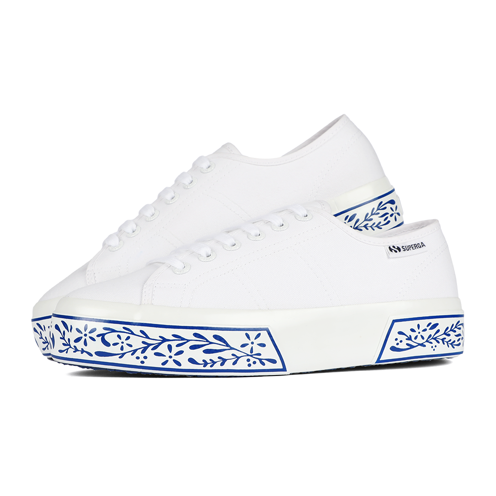 Superga 3740 Platform Ceramic Print Leggera Blue Ceramic