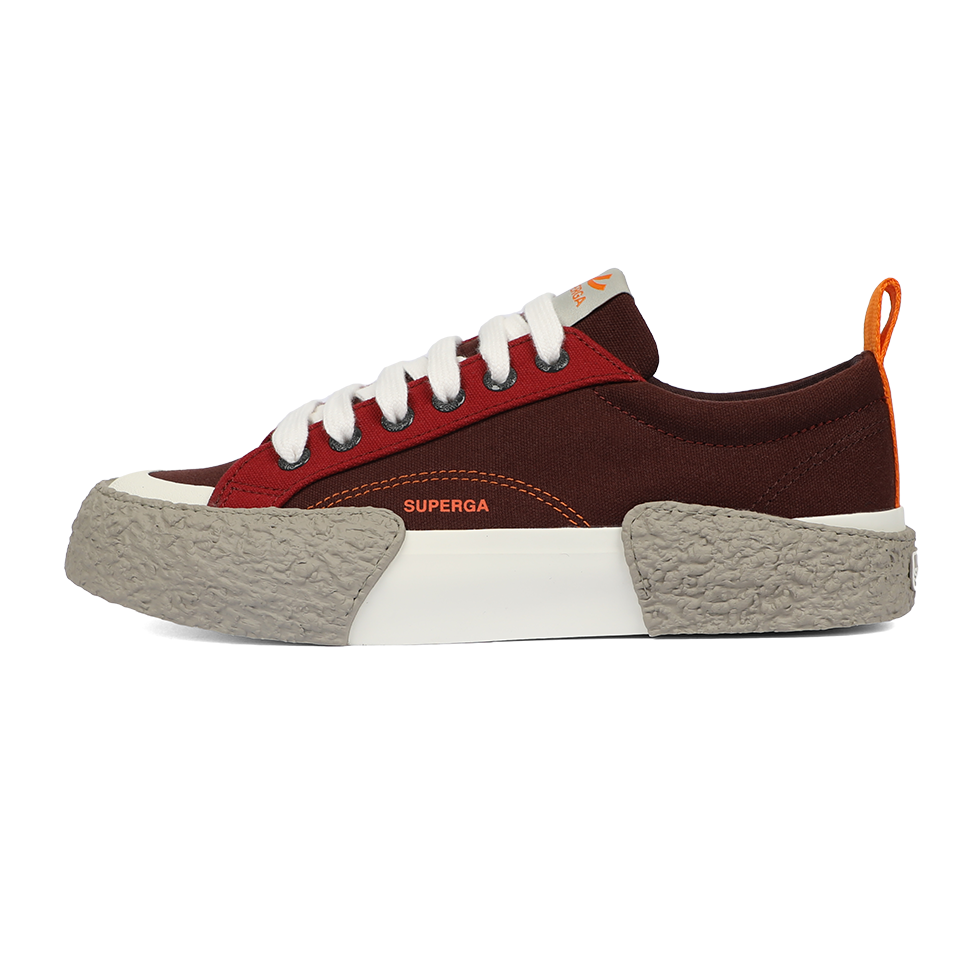 Superga 2660 Stripe Big Bumpers Block Brown Dark Red Crimson