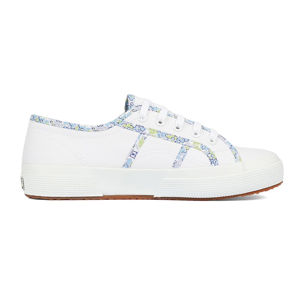 Superga 2750 Fun Flowers Bindings Blue Light