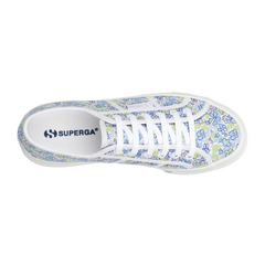 Superga 2740 Flatform Fun Flowers Azure Green Light Misty Lilac