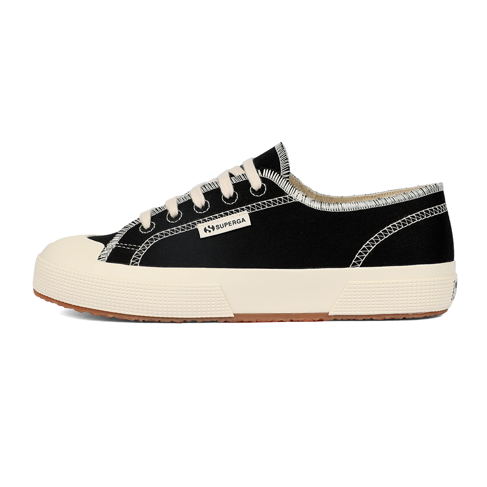 Superga 2294 Drill Overlock Stitching Black Off White
