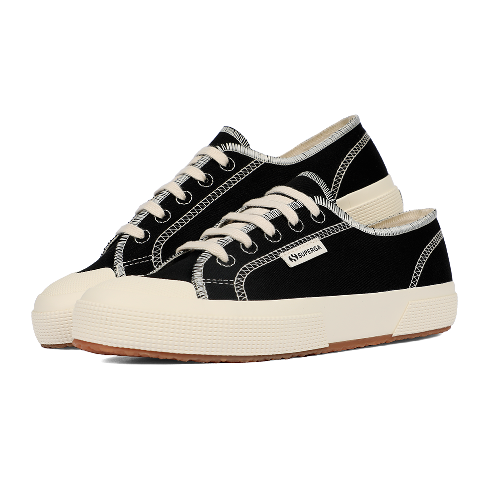 Superga 2294 Drill Overlock Stitching Black Off White