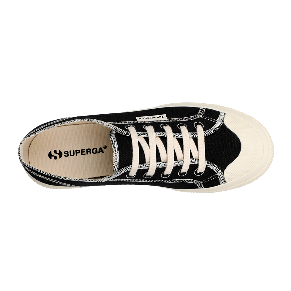 Superga 2294 Drill Overlock Stitching Black Off White