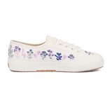 Superga 2750 Organic Flowers Embroidery White Avorio Blue Pink
