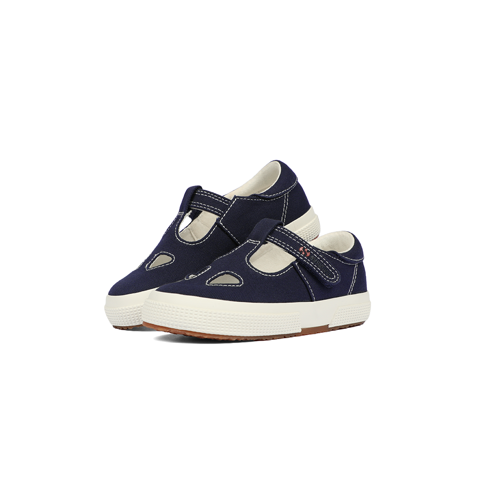 Superga 2662 Junior Cotton Eyes Blue Navy Full Avorio