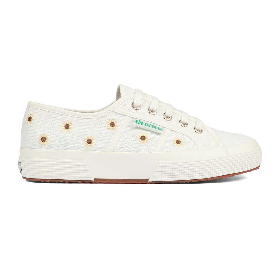 Superga 2750 Embroidery Linen Sunflower White Avorio