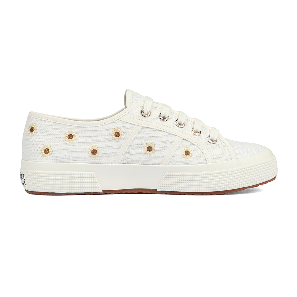 Superga 2750 Embroidery Linen Sunflower White Avorio