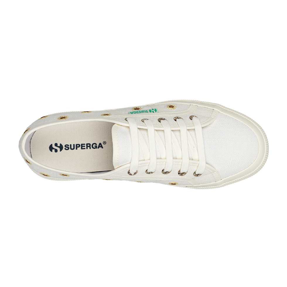 Superga 2750 Embroidery Linen Sunflower White Avorio