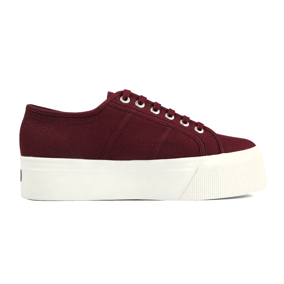 Superga 2790 Flatform Red Bordeaux Full Avorio