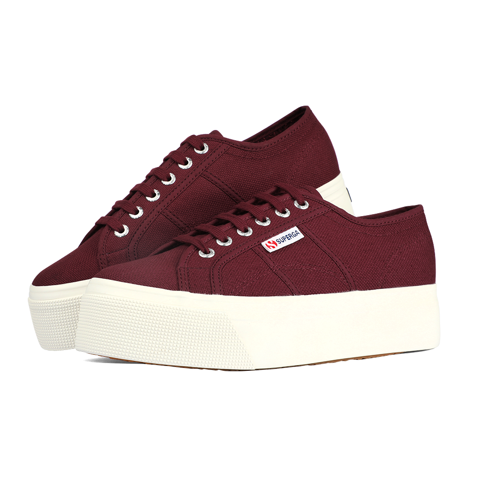 Superga 2790 Flatform Red Bordeaux Full Avorio